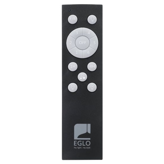 Eglo kawana ventilatore da soffitto dc con luce led 17w cct 3000k 4000k 5000k con telecomando nero oltre 20mq