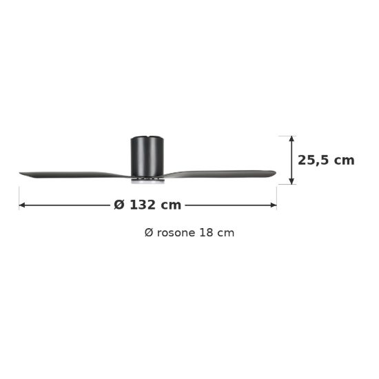 Eglo kawana ventilatore da soffitto dc con luce led 17w cct 3000k 4000k 5000k con telecomando nero oltre 20mq