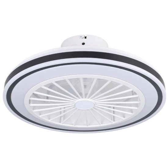 Eglo almeria ventilatore da soffitto con luce led 25,5w cct 2700k 6500k con telecomando bianco nero fino a 20mq