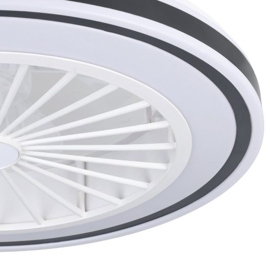 Eglo almeria ventilatore da soffitto con luce led 25,5w cct 2700k 6500k con telecomando bianco nero fino a 20mq