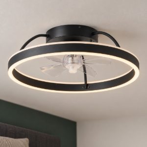 Eglo marinella ventilatore da soffitto dc con luce led 36w rgb cct 3000k 6500k con telecomando nero fino a 20mq
