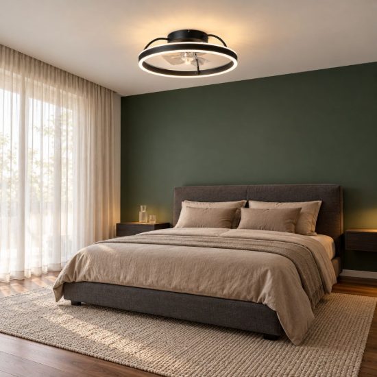 Eglo marinella ventilatore da soffitto dc con luce led 36w rgb cct 3000k 6500k con telecomando nero fino a 20mq