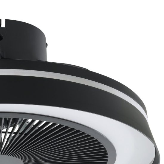 Eglo vallonia ventilatore da soffitto dc con luce led 31,5w rgb cct 2700k 6500k con telecomando nero fino a 13mq
