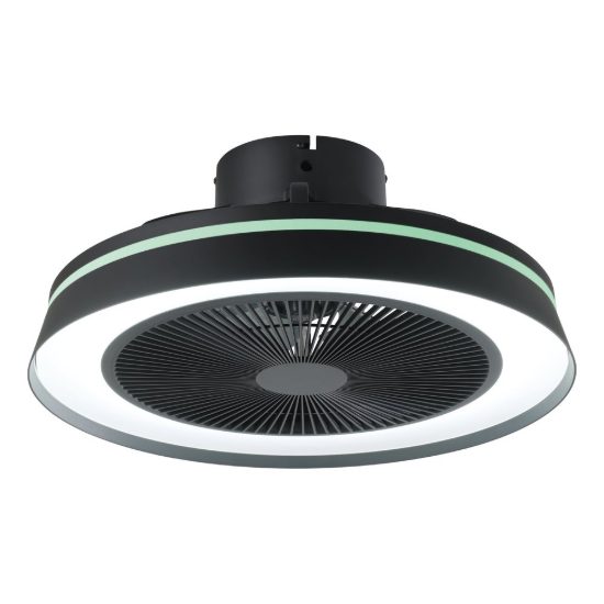 Eglo vallonia ventilatore da soffitto dc con luce led 31,5w rgb cct 2700k 6500k con telecomando nero fino a 13mq
