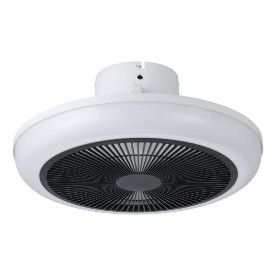 Eglo sayulita ventilatore da soffitto dc con luce led 25,5w cct 2700k 6500k con telecomando bianco nero fino a 20mq