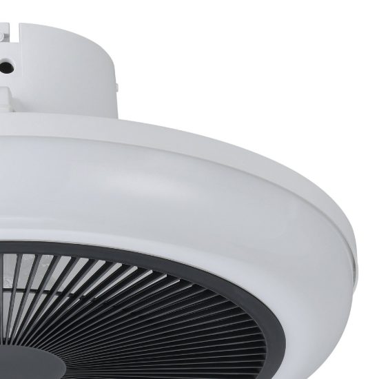 Eglo sayulita ventilatore da soffitto dc con luce led 25,5w cct 2700k 6500k con telecomando bianco nero fino a 20mq