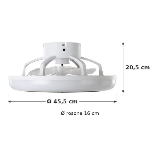 Eglo sayulita ventilatore da soffitto dc con luce led 25,5w cct 2700k 6500k con telecomando bianco nero fino a 20mq