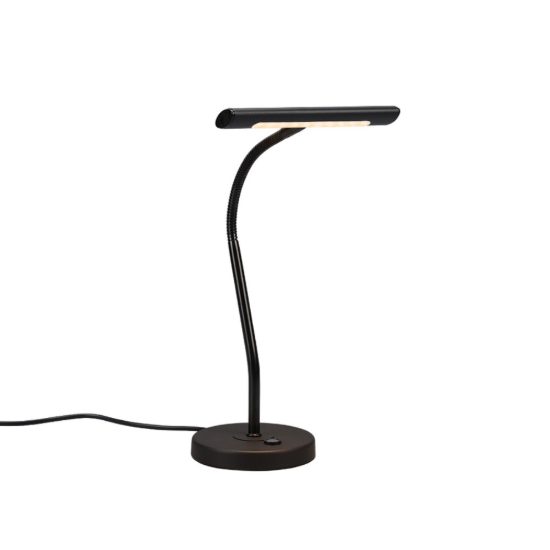Lampada da scrivania led 4w 3000k per ufficio con braccio flessibile nera