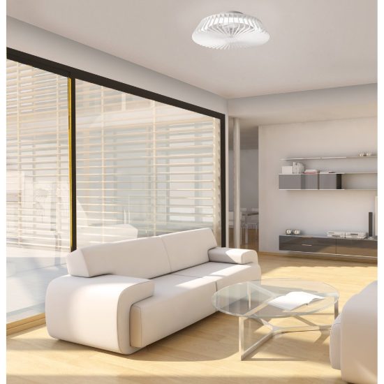 Ventilatore da soffitto bianco con luce led 70w cct 2700k 5000k dimmerabile con telecomando fino a 13mq