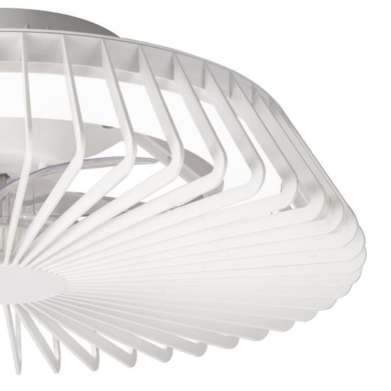 Ventilatore da soffitto bianco con luce led 70w cct 2700k 5000k dimmerabile con telecomando fino a 13mq