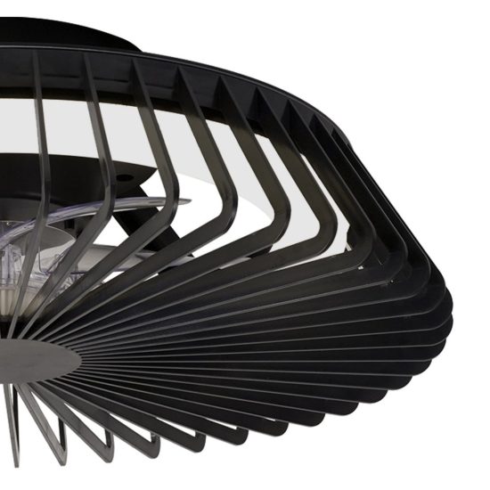 Ventilatore da soffitto nero con luce led 70w cct 2700k 5000k dimmerabile con telecomando fino a 13mq