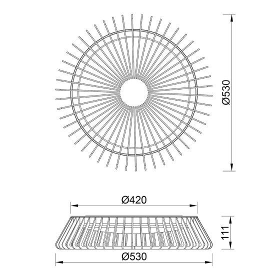 Ventilatore da soffitto nero con luce led 70w cct 2700k 5000k dimmerabile con telecomando fino a 13mq