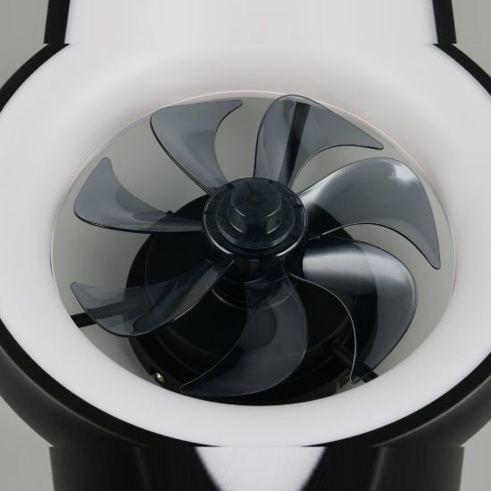 Ventilatore da soffitto led 20w cct 2700k 6500k con telecomando e anello luminoso nero per max 13mq
