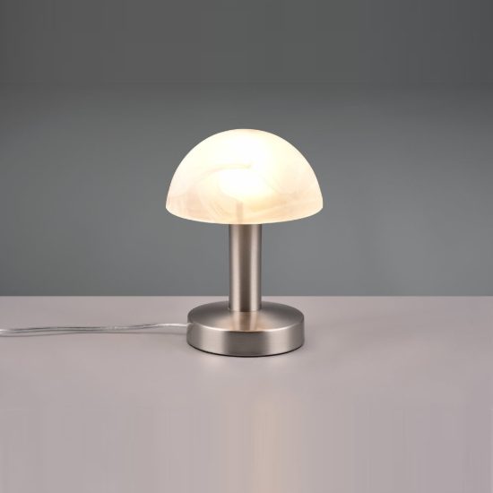 Abat-jour per comodino moderno a cupola nichel opaco