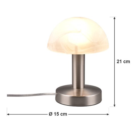 Abat-jour per comodino moderno a cupola nichel opaco