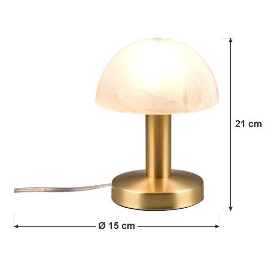 Abat-jour per comodino moderno a cupola ottone opaco