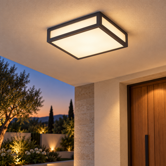 Plafoniera da soffitto da esterno moderna corten ip65