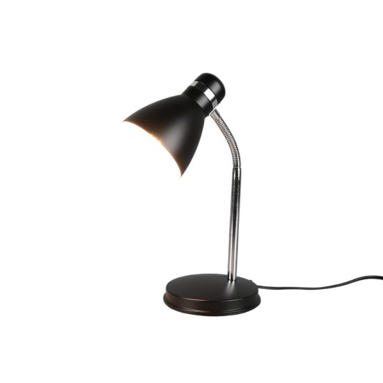 Lampada da scrivania per ufficio moderna nera cromo con braccio flessibile