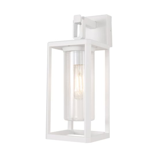 Applique da esterno ip65 lanterna moderna bianca vetro