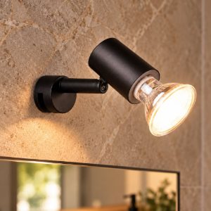 Applique nera da bagno luce orientabile moderna