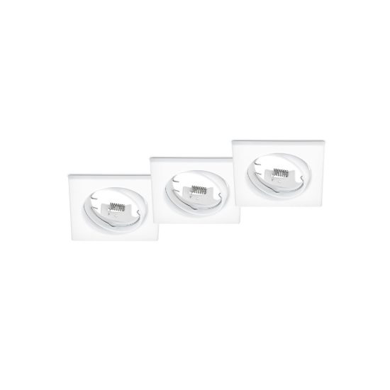 Set 3 faretti da incasso per cartongesso orientabili quadrati bianchi