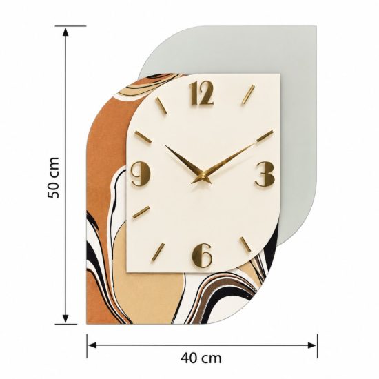 Orologio verticale da parete moderno carta da parati e legno chiaro