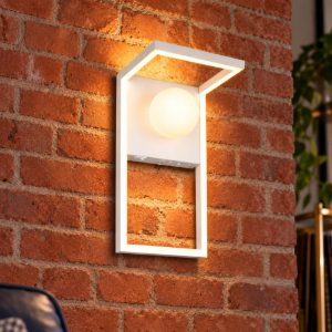 Applique per salotto led 11w cct 2300k 3000k 4000k moderna ad angolo bianca con sfera in vetro