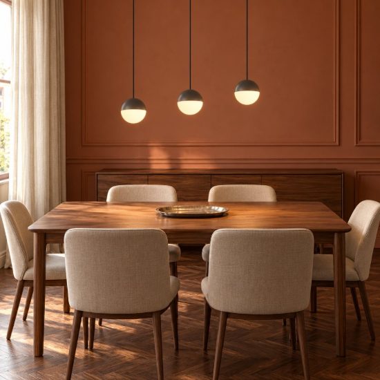 Lampadario 3 luci per sala da pranzo led 15w 3000k lineare antracite con sfere antracite bianche