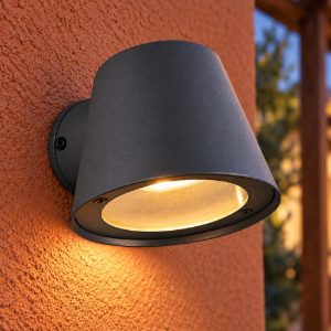 Applique da esterno ip44 moderna antracite con vetro trasparente