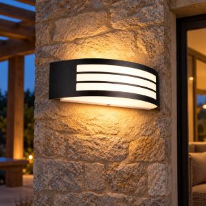 Applique da esterno ip44 moderna bi-emissione nera