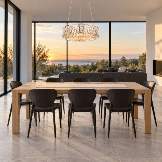 Lampadario per soggiorno led 42w cct 2300k 3000k 4000k rotondo cromo con cristalli trasparenti