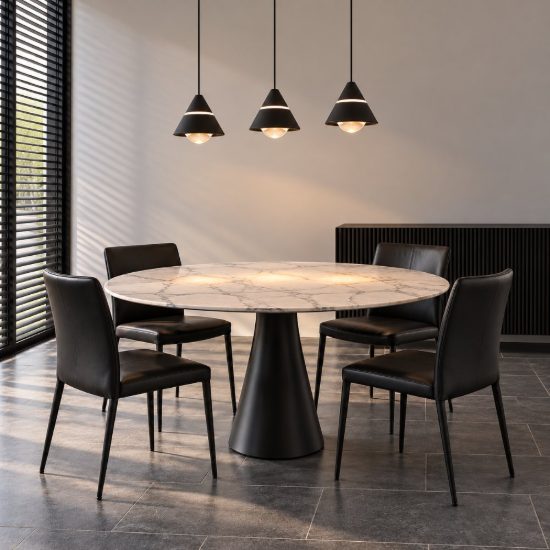 Lampadario 3 luci led 21w cct 2300k 3000k 4000k lineare nero con diffusori conici