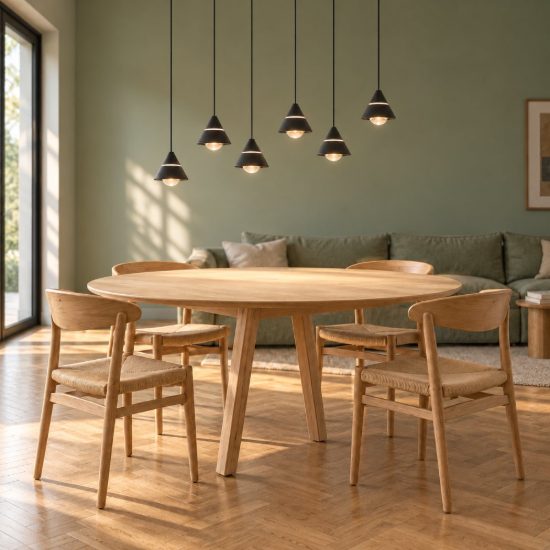 Lampadario 6 luci led 42w cct 2300k 3000k 4000k rettangolare nero con diffusori conici