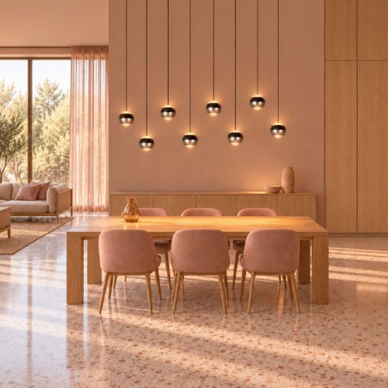 Lampadario 8 luci per salotto led 64w cct 2300k 3000k 4000k bi-emissione lineare nichel opaco nero