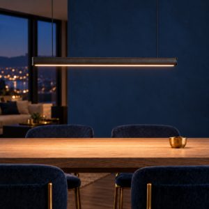 Lampadario per sala da pranzo lineare led 29w cct 2300k 3000k 4000k regolabile in altezza nero