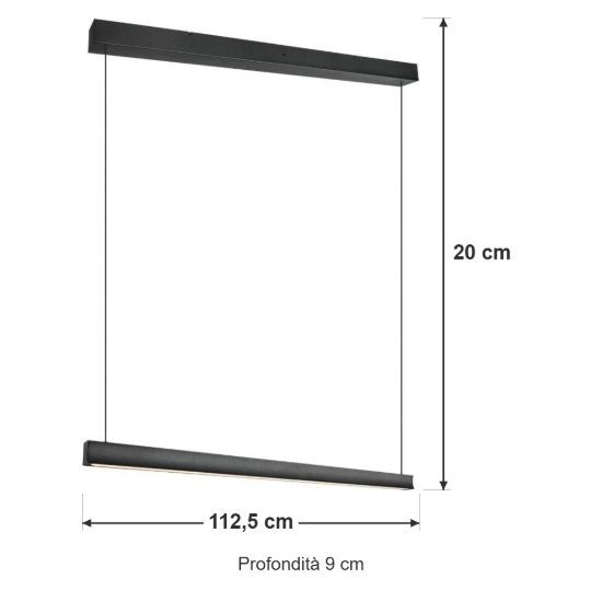 Lampadario per sala da pranzo lineare led 29w cct 2300k 3000k 4000k regolabile in altezza nero