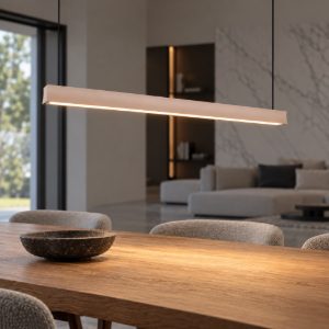 Lampadario per soggiorno lineare led 29w cct 2300k 3000k 4000k regolabile in altezza beige caldo