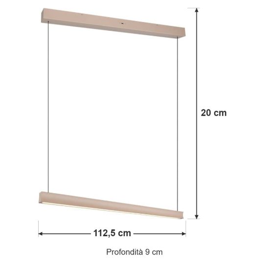 Lampadario per soggiorno lineare led 29w cct 2300k 3000k 4000k regolabile in altezza beige caldo