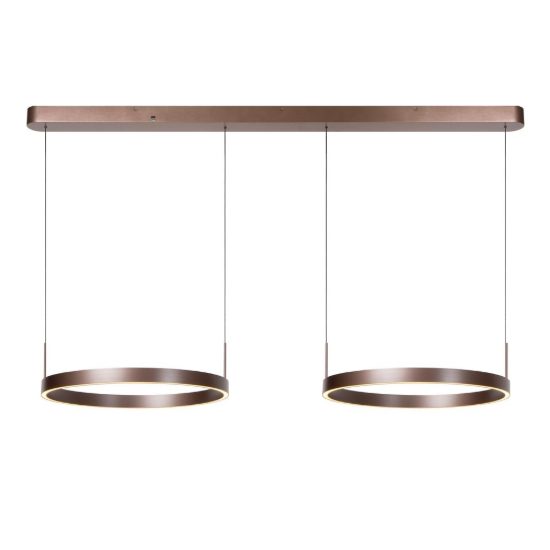 Lampadario con 2 pendenti ad anello per sala da pranzo moderno caffe led 90w cct 2700k 3000k 4000k