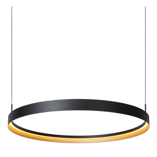 Lampadario ad anello per sala da pranzo nero champagne led 60w cct 2200k 2700k 3000k