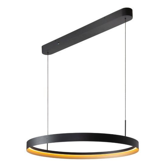 Lampadario ad anello per sala da pranzo nero champagne led 60w cct 2200k 2700k 3000k