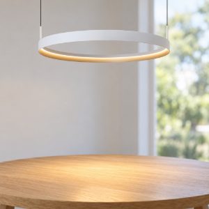 Lampadario ad anello per sala da pranzo bianco champagne led 60w cct 2200k 2700k 3000k