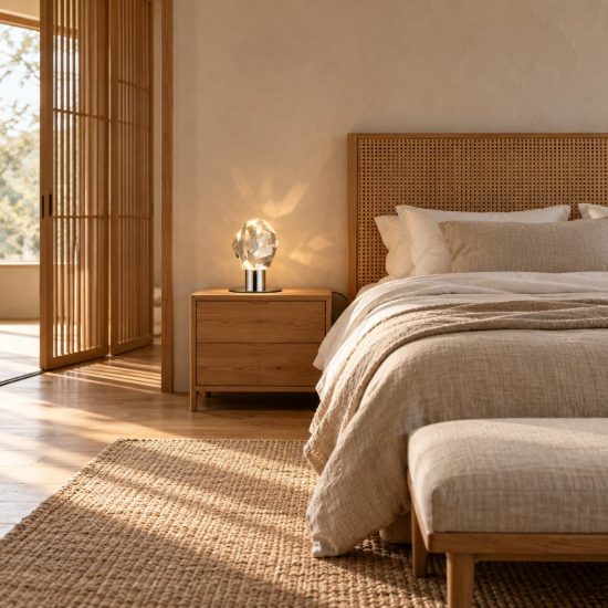 Abat-jour led 6,5w cct 2300k 3000k 4000k touch per comodino cromo con diffusore in cristallo