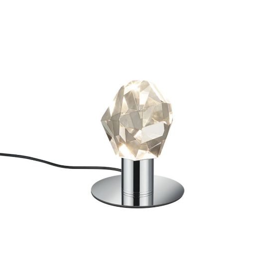 Abat-jour led 6,5w cct 2300k 3000k 4000k touch per comodino cromo con diffusore in cristallo
