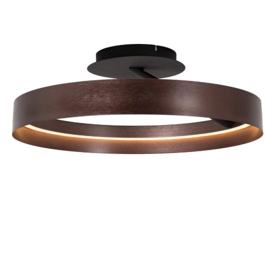 Plafoniera ad anello per camera da letto caffe nero led 35w cct 2200k 2700k 3000k dimmerabile