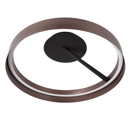Plafoniera ad anello per camera da letto caffe nero led 35w cct 2200k 2700k 3000k dimmerabile