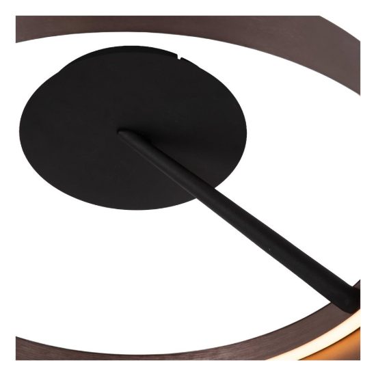 Plafoniera ad anello per camera da letto caffe nero led 35w cct 2200k 2700k 3000k dimmerabile
