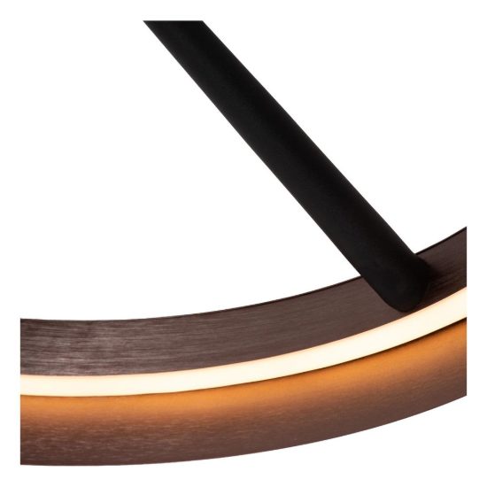 Plafoniera ad anello per camera da letto caffe nero led 35w cct 2200k 2700k 3000k dimmerabile
