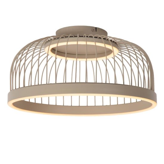 Plafoniera a gabbia per camera da letto moderna tortora led 22w cct 2200k 3300k 4000k dimmerabile