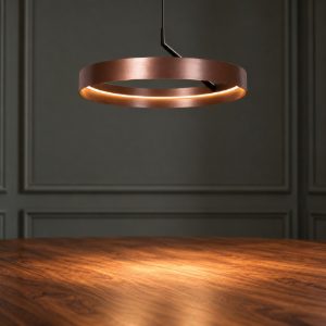 Lampadario ad anello per soggiorno moderno caffe nero led 36w cct 2200k 2700k 3000k dimmerabile